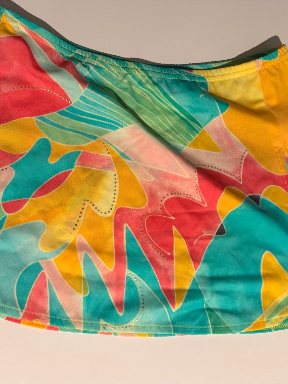 Vintage Tropical Print Swim Skirt - Multicolor